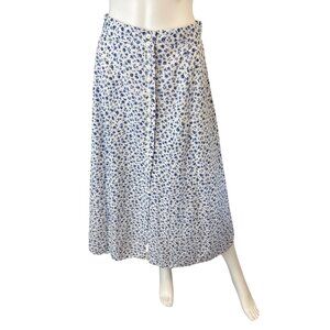 Vintage 80's Women's Jordan Ross Floral A-Line Midi Skirt Size 10